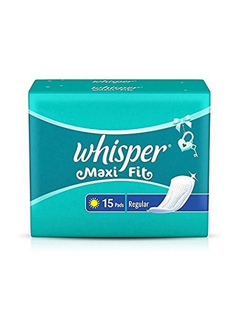Whisper Maxi Fit Sanitary Pads-Regular Wings(15 Count)