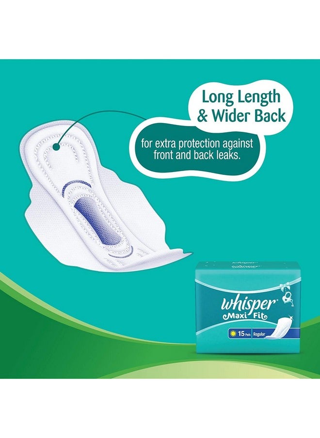 Whisper Maxi Fit Sanitary Pads-Regular Wings(15 Count)