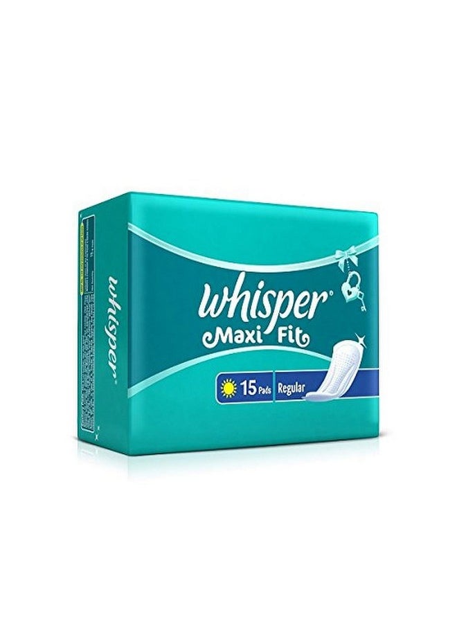 Whisper Maxi Fit Sanitary Pads-Regular Wings(15 Count)