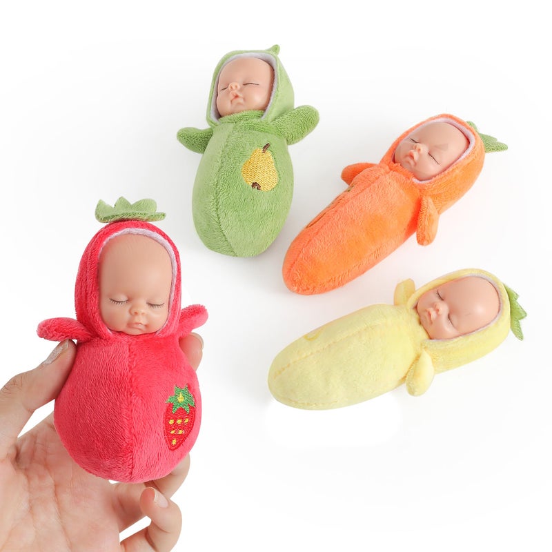 Enjoyin 4 inch Mini Baby Doll Playset Includes 6 Soft Baby Dolls and a Storage Bag Realistic Looking Small Baby Dolls Set for Toddlers - Image 5