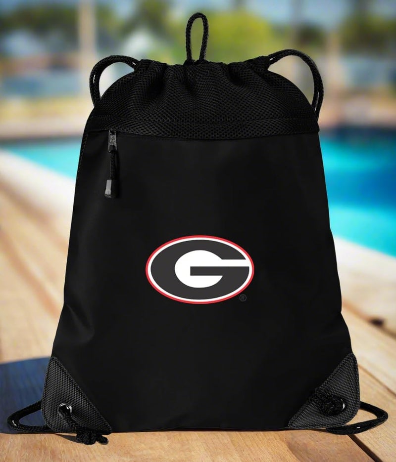 Broad Bay Georgia Bulldogs Drawstring Bag University of Georgia Cinch Pack Backpack UNIQUE MESH & MICROFIBER - Image 3