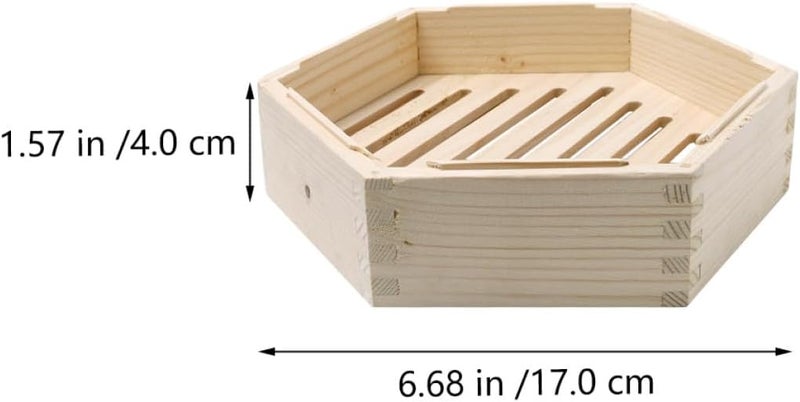Wooden Hexagonal Steamer with Lid 6-inch Food Steaming Basket for Dim Sum Dumplings Vegetables Cooking Household and Restaurant Use - Image 2