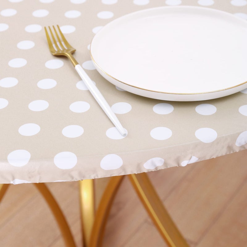 Walrus Round Vinyl Fitted Tablecloth with Flannel Backing Elastic Edge Design Table Cover Waterproof Oil-Proof PVC Table Cloth Stain-Resistant Best for 37"-44" Round - Image 4
