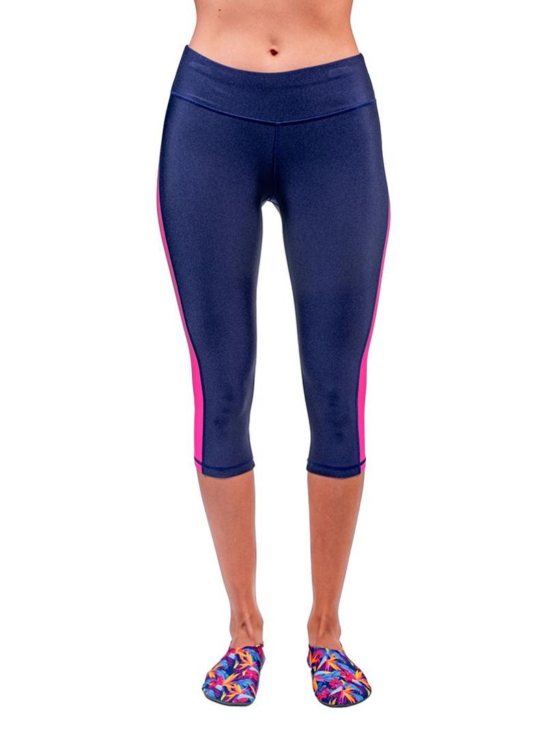 COEGA SUNWEAR COEGA Ladies Tights 3/4 Length - Blue Teal Tropical - Image 1