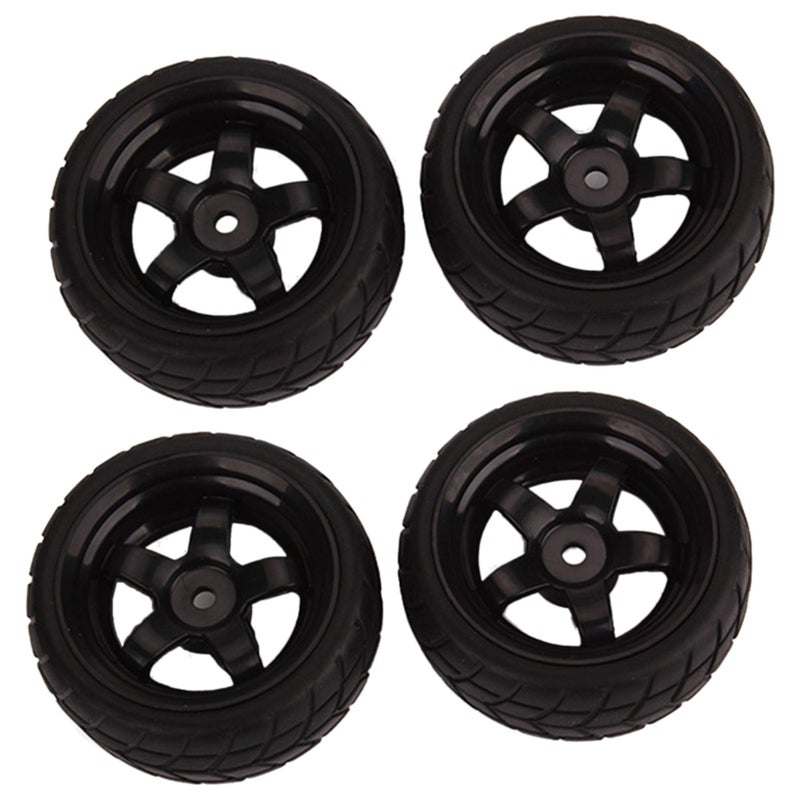BQLZR Black RC 1 10 Tires and Wheels Set 256 Dia177 Hub Wheel Rims 5 Spoke Rubber Tires Pack of 4 - Image 2