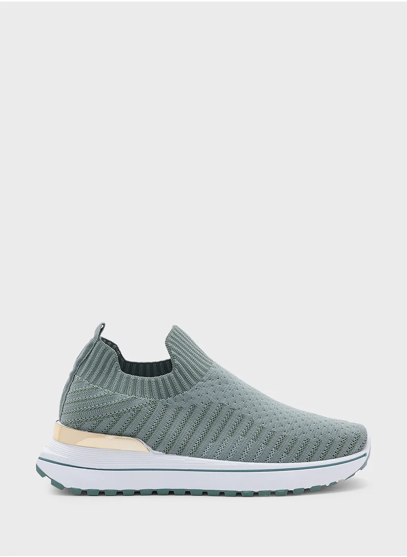 جينجر Stripe Knit Slip On Comfort Shoes