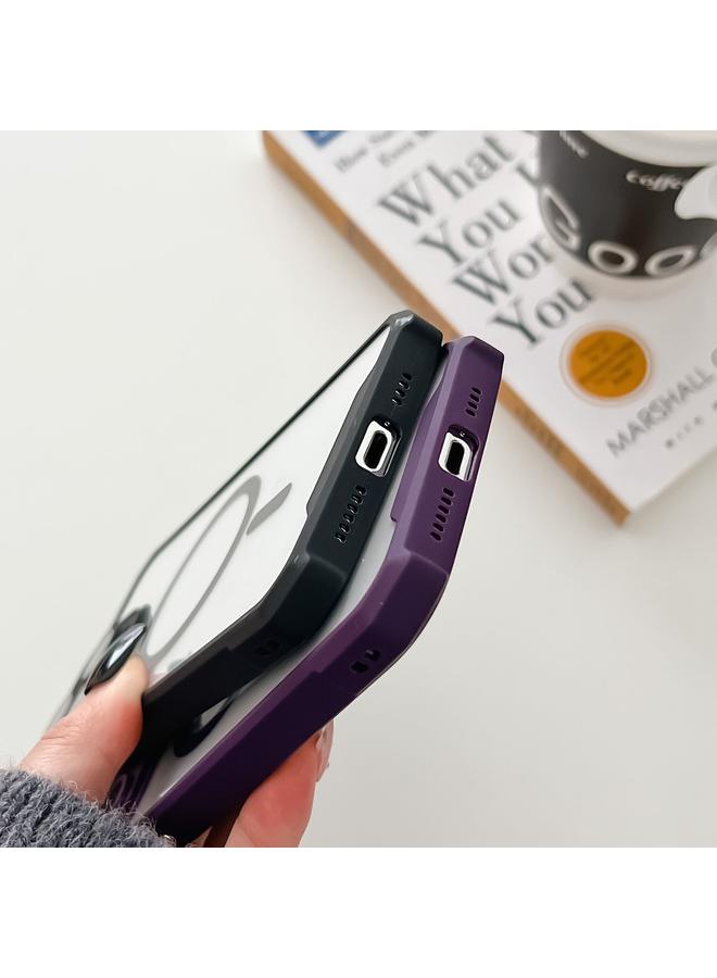 Zaboon Case For iPhone 11 Colorful Two-Color Lens Film MagSafe Magnetic Horn Acrylic+TPU Case - Image 4