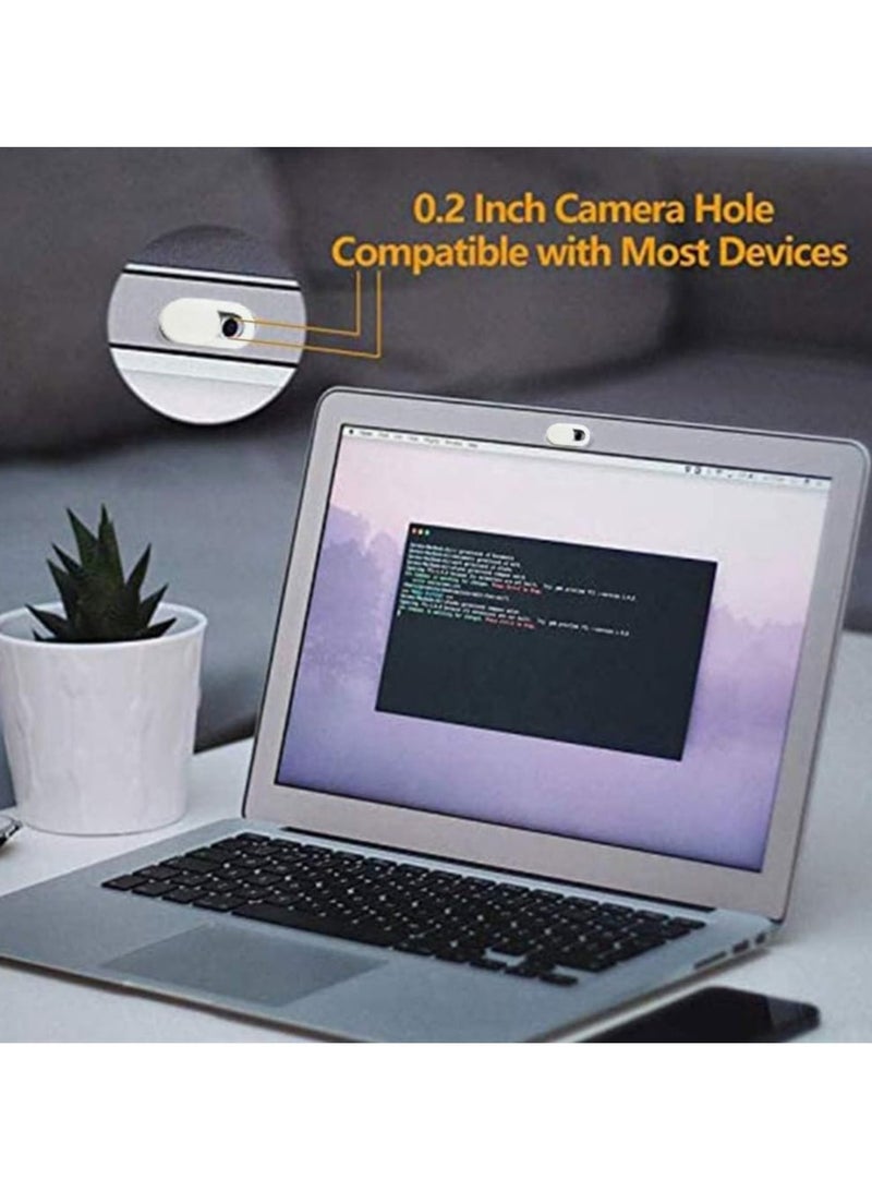 6 pieces of white network camera cover shutter slider plastic camera cover phone lens sticker suitable for mobile phones, PCs, laptops  - Image 3