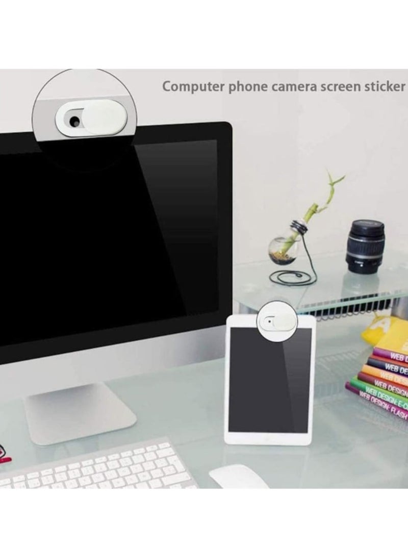 6 pieces of white network camera cover shutter slider plastic camera cover phone lens sticker suitable for mobile phones, PCs, laptops  - Image 4