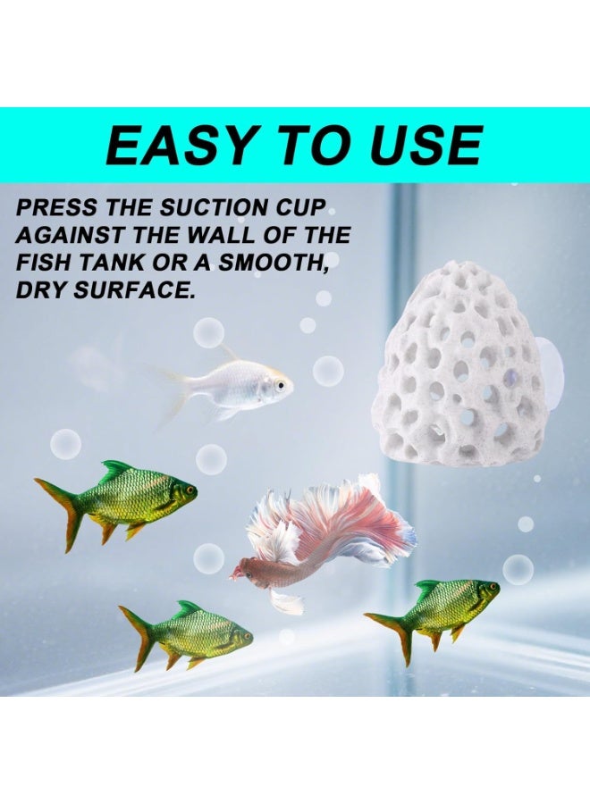 FDTY  1 قطعة مخبأ على شكل قبة للروبيان، مخبأ للروبيان لأحواض السمك، زخارف واقعية من البلاستيك لأحواض السمك على شكل صخور مرجانية مع كوب شفط، للأسماك الصغيرة وغيرها من الأسماك التي تختبئ للراحة  2.76*3.15 بوصة (أبيض) - Image 4