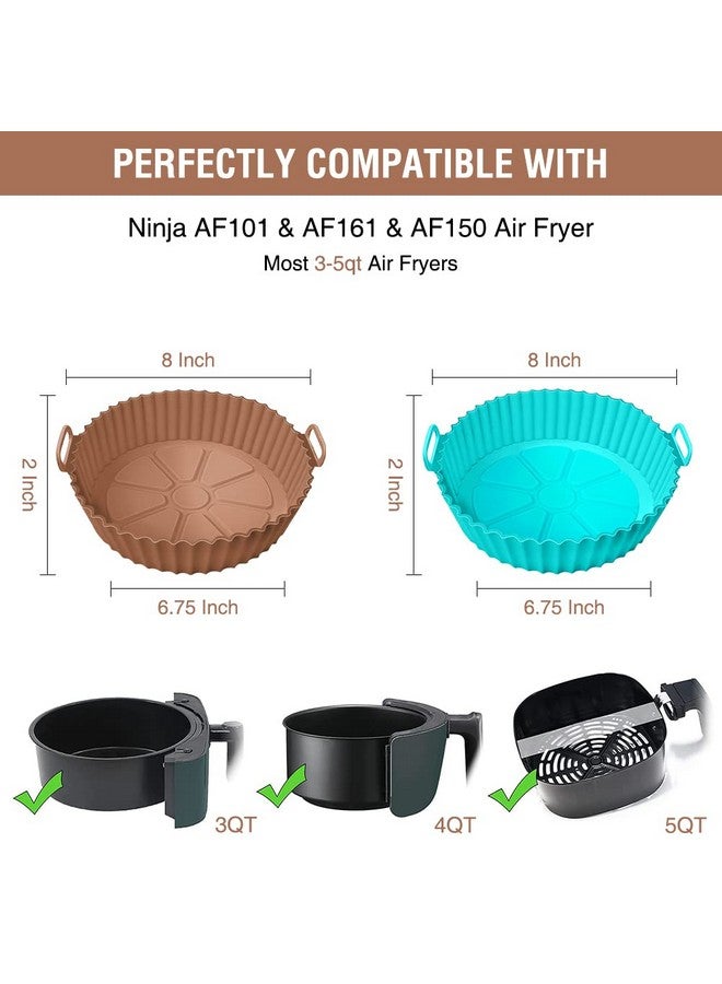 Xabzhzn Air Fryer Silicone Liners for Ninja Air Fryer AF101 4QT AF161/AF150 5.5QT, for COSORI/Gourmia/PowerXL/InstantPot/Fabuletta/Philips Air Fryer 4QT, and Most 3 to 5 QT Airfryer, Better than Paper Liners - Image 2