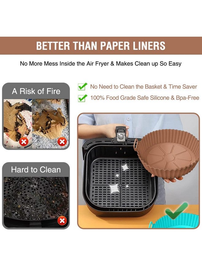 Xabzhzn Air Fryer Silicone Liners for Ninja Air Fryer AF101 4QT AF161/AF150 5.5QT, for COSORI/Gourmia/PowerXL/InstantPot/Fabuletta/Philips Air Fryer 4QT, and Most 3 to 5 QT Airfryer, Better than Paper Liners - Image 3