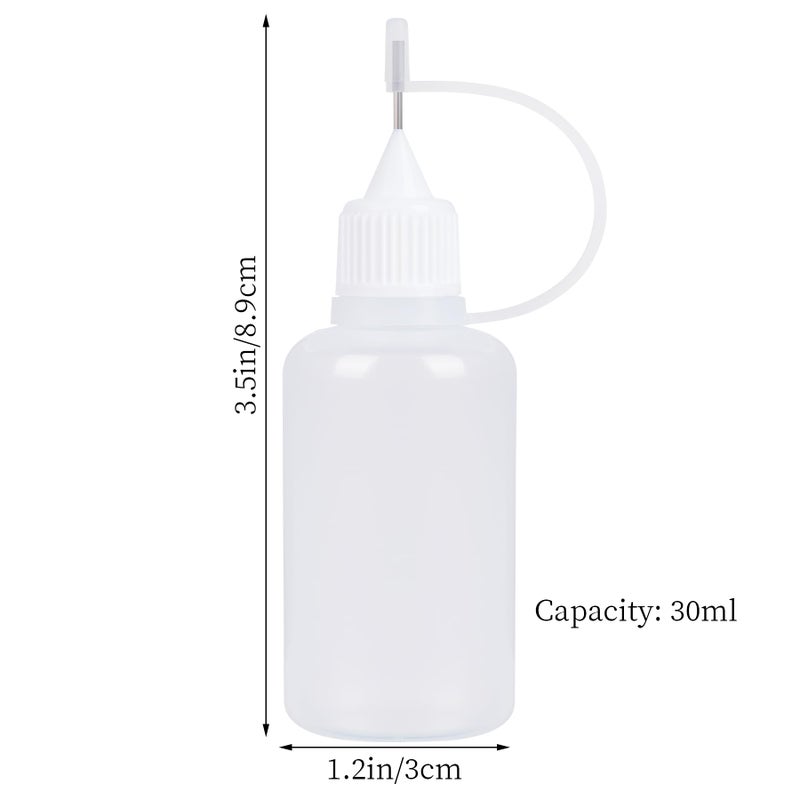 Bantoye 20 Pcs Needle Tip Glue Bottle Applicator DIY Quilling Tool Precision Tip Glue Plastic Liquid Dropper Bottles (30 ml) - Image 2