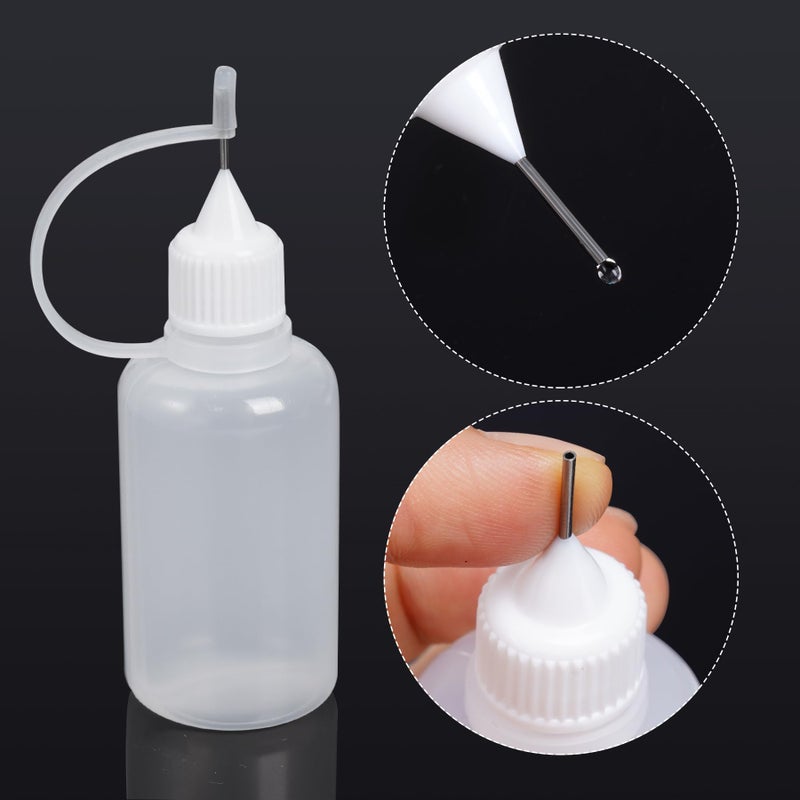 Bantoye 20 Pcs Needle Tip Glue Bottle Applicator DIY Quilling Tool Precision Tip Glue Plastic Liquid Dropper Bottles (30 ml) - Image 5