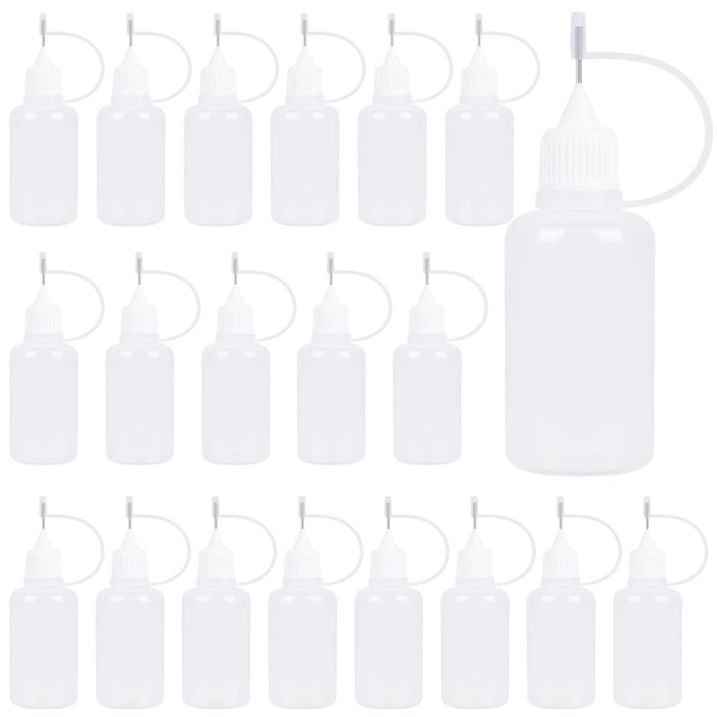 Bantoye 20 Pcs Needle Tip Glue Bottle Applicator DIY Quilling Tool Precision Tip Glue Plastic Liquid Dropper Bottles (30 ml) - Image 1