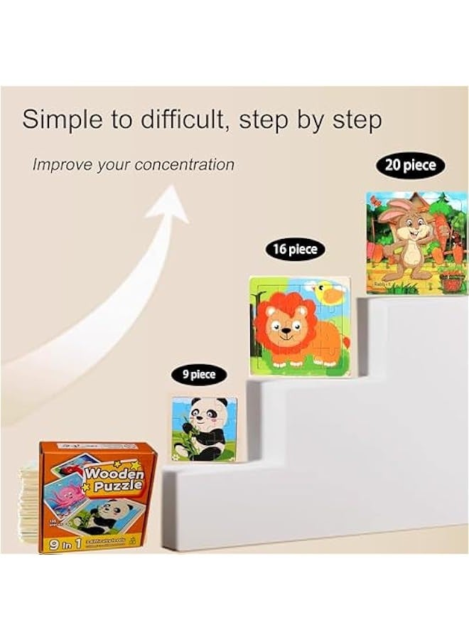MAISHEKE Wooden Puzzles for Kids Ages 4-6,9 Packs Total 135 Pcs Traffic Theme Jigsaw Puzzles for Kids Ages 6-8,Preschool Educational Toys Gifts for Children Ages 4-8,with Self-Sealing Bag for Storag  - Image 5