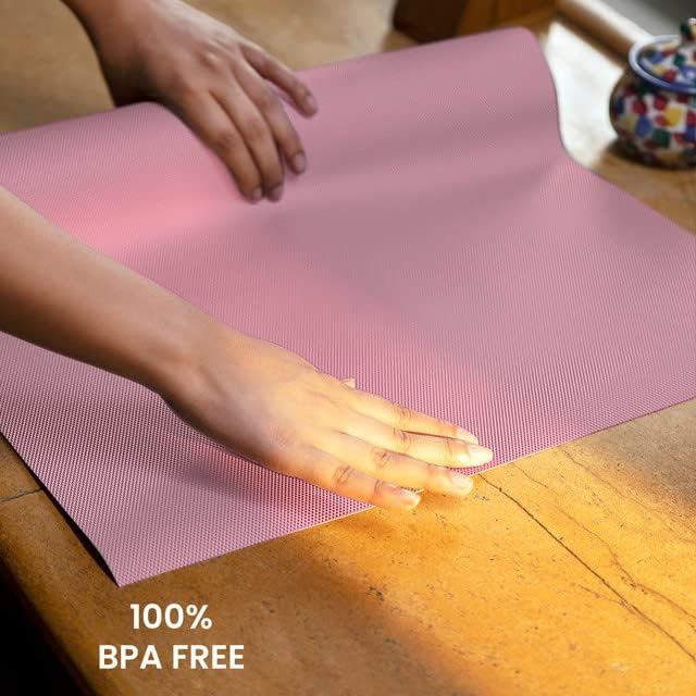ElastPro 45cmX3m Magenta Food Grade EVA Anti Slip MatSheet for Fridge Kitchen Drawer Shelf Liner Table Diamond Texture Magenta - Image 4
