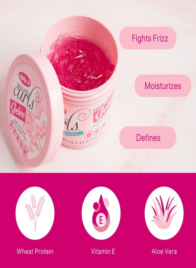 dippity-do Dippity Do Girls with Curls Light Hold Gelee - Shape, Smoothe & Separate Your Curls - Formulated with Aloe, Vitamin E & Wheat Protein for Frizz-Free & Never Crunchy - 340 mL/11.5 fl oz - Image 2