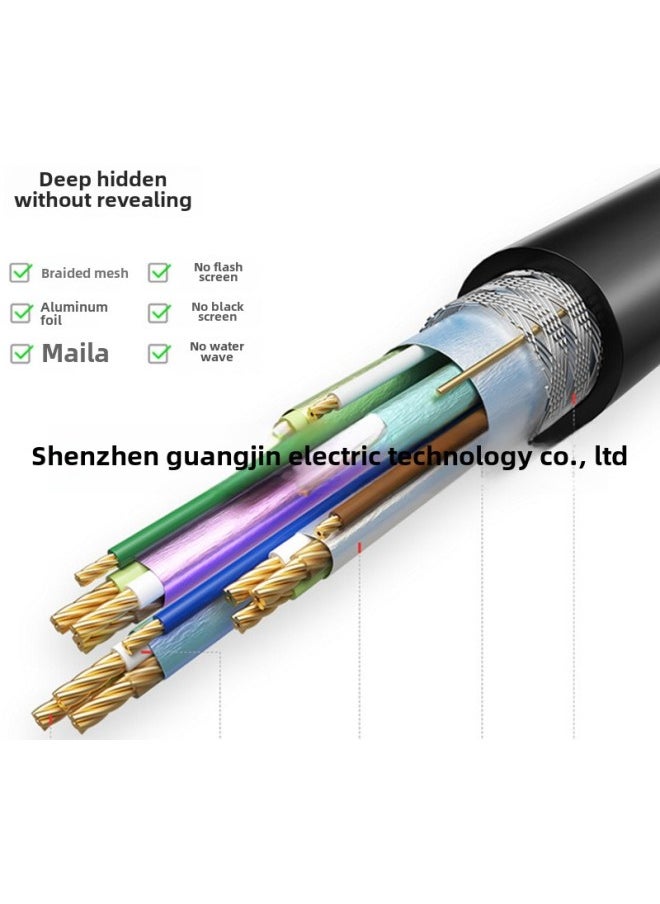 ماركة غير محددة كابل إشارة فيديو HD hdmi من الذكور إلى الذكور لأعلى ولأسفل ينحني الجانب الأيسر والأيمن بزاوية قائمة 90 درجة خط 4K HD - اللون: سلك HDMI - طول الخط: 15 سم  - Image 1