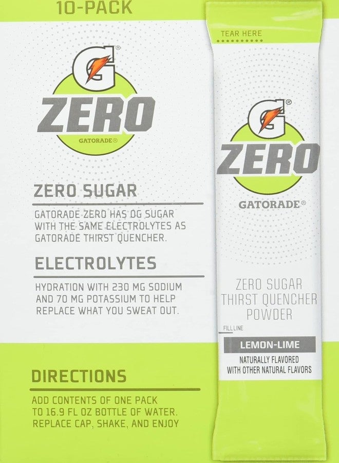 G Zero Thirst Quencher Powder Packets, 0.10 oz Individual Packets (40 Count) (Lemon Lime) - Image 2