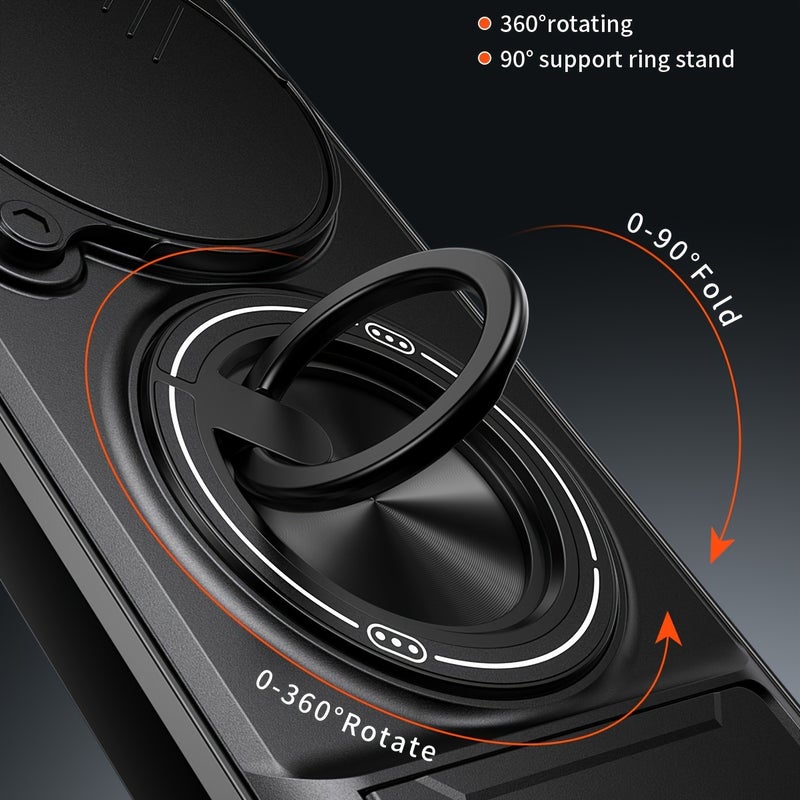 Blue Slide Phone Case for Honor X9D / Magic 8 Lite with 360° Rotating Stand, Wireless Charging & Magsafe Compatibility - Image 5