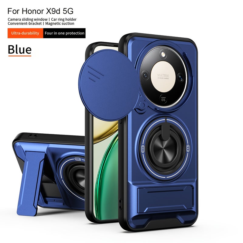 Blue Slide Phone Case for Honor X9D / Magic 8 Lite with 360° Rotating Stand, Wireless Charging & Magsafe Compatibility - Image 1