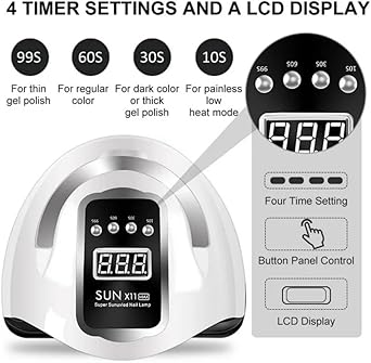 Beenle 280W UV LED Nail Lamp With Automatic Sensor 4 Timer Setting for Gel Nails Home and Salon Use - Image 2
