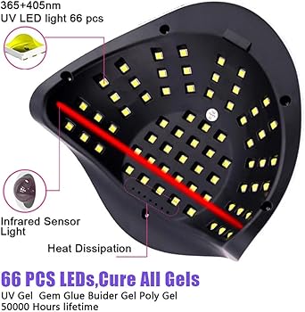 Beenle 280W UV LED Nail Lamp With Automatic Sensor 4 Timer Setting for Gel Nails Home and Salon Use - Image 4