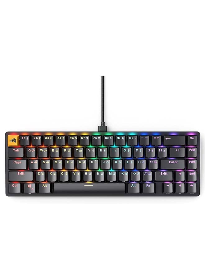 Glorious GMMK 2 Keyboard Arabic & English RGB Gaming -TKL Hot Swappable Mechanical Keyboard, Linear Switches, Wired, TKL Gaming & Full-size - Black - Image 1