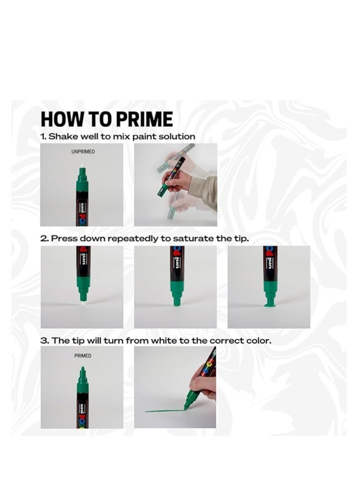 POSCA uni-ball Posca PC3M/8 Paint Marker Pen with Assorted Pigmentation Ink Fine Tip Set of 8 Pieces - Image 5