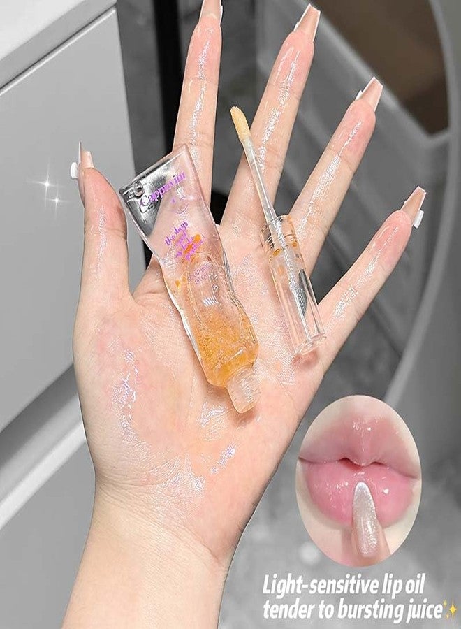 Cappuvini Smile Brightening Lip Oil | Translucent Glossy Finish Plumping Treatment | Hydrating Moisture Barrier with Chap Prevention | Glass-Like Shine and Dewy Wet Look Effect | Silky Submissive Texture that Glides Smoothly | Light Pink to Orange Tint Shade | Overnight Repairs Dryness - Image 4