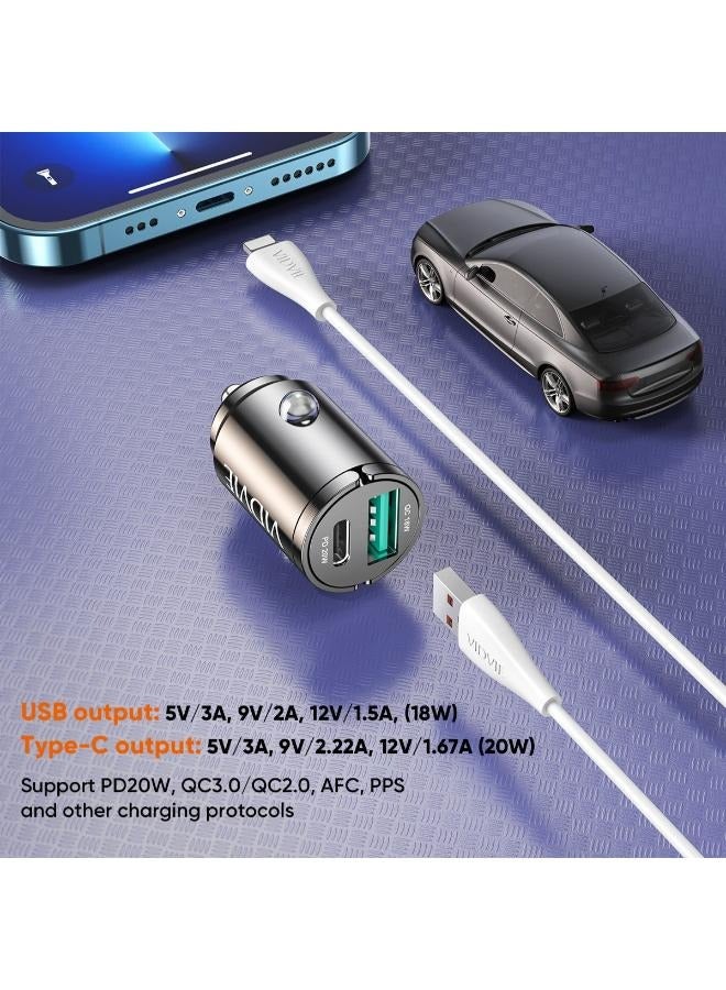 Vidvie Vidvie 20W Dual Loop Mini Fast Charger Car Charger with Lightning Cable  - Image 5