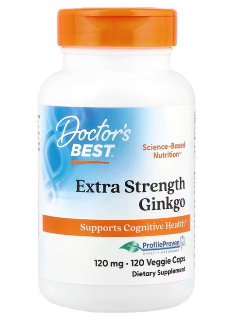 Doctor's Best, Extra Strength Ginkgo Biloba, 120 mg, 120 Veggie Caps