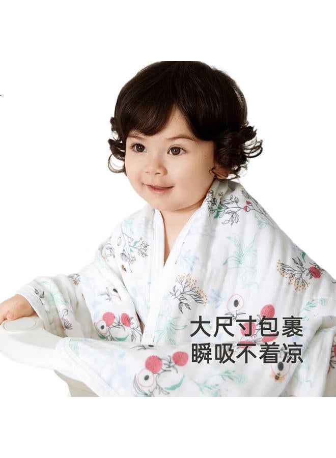 Yeehoo Baby Bath Towel, Pure Cotton Breathable 6-Layer Gauze Towel, Newborn Child Bath Towel, Summer Lychee, 115X115Cm - Image 2