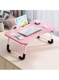 Folding Laptop Desk Standing Bed Table with USB Port/Cup Holder - Ideal for Bed, Couch, Sofa - Multi-Functional Laptop Table