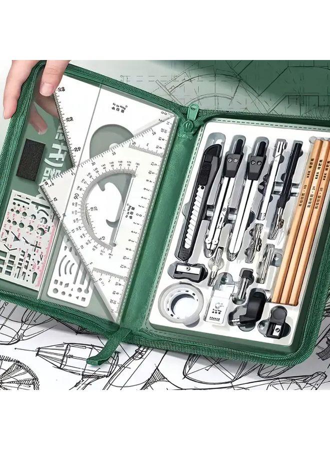 27 Pcs Precision Measuring Instrument Set Durable Plastic Structure for CAD Physics Technical Drawings - Image 5