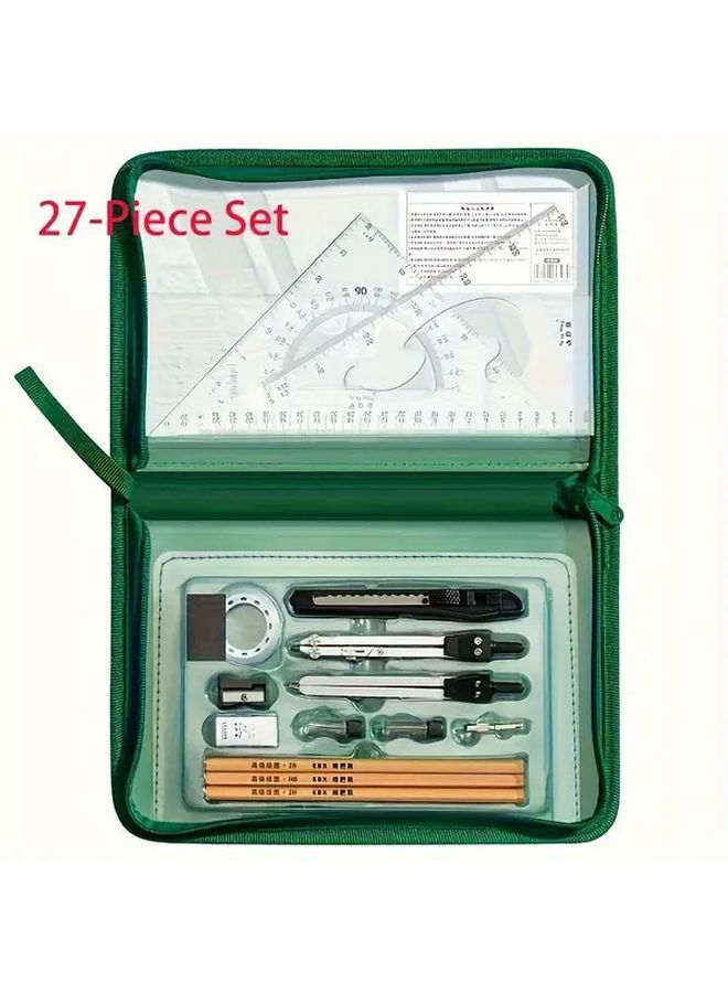 27 Pcs Precision Measuring Instrument Set Durable Plastic Structure for CAD Physics Technical Drawings - Image 1