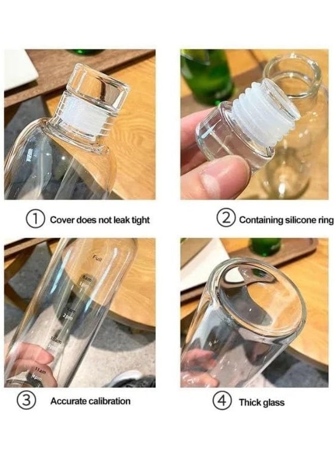 Reusable Acrylic Water Bottle with Airtight Lid & Time Marker - Image 2