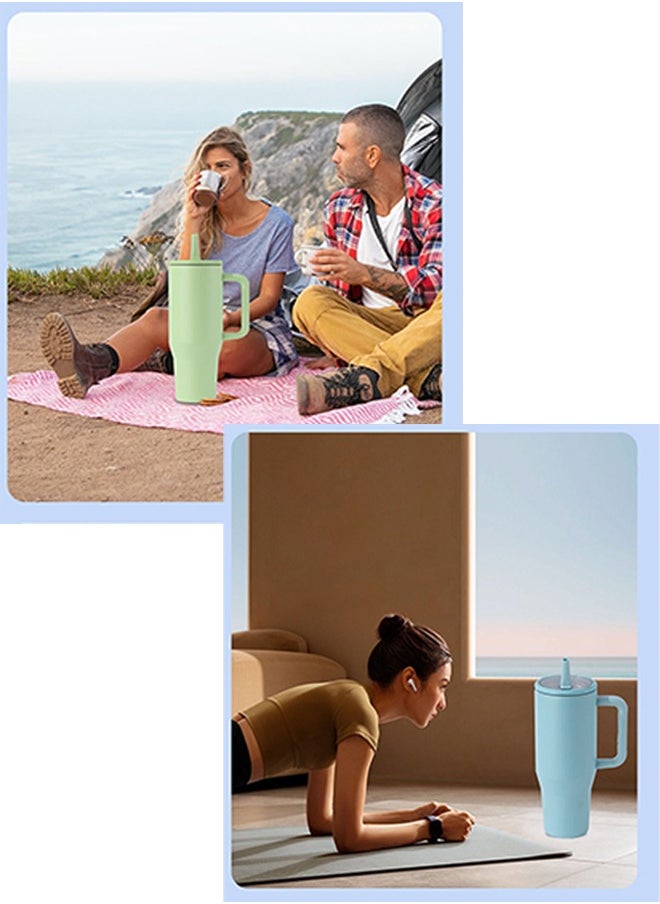 40 oz Stainless Steel Tumbler with Straw, Coffee Cup，Thermos Cup，Travel Cup，Vacuum Insulated Water Bottle for Home, Office , Car or Gym, Reusable Cup with Straw Leak Resistant Flip,Light Green - pzsku/Z59B9BB397B4BDA2C61F2Z/45/_/1722096010/531cb3db-32f2-407a-9a88-1ef155c8a811