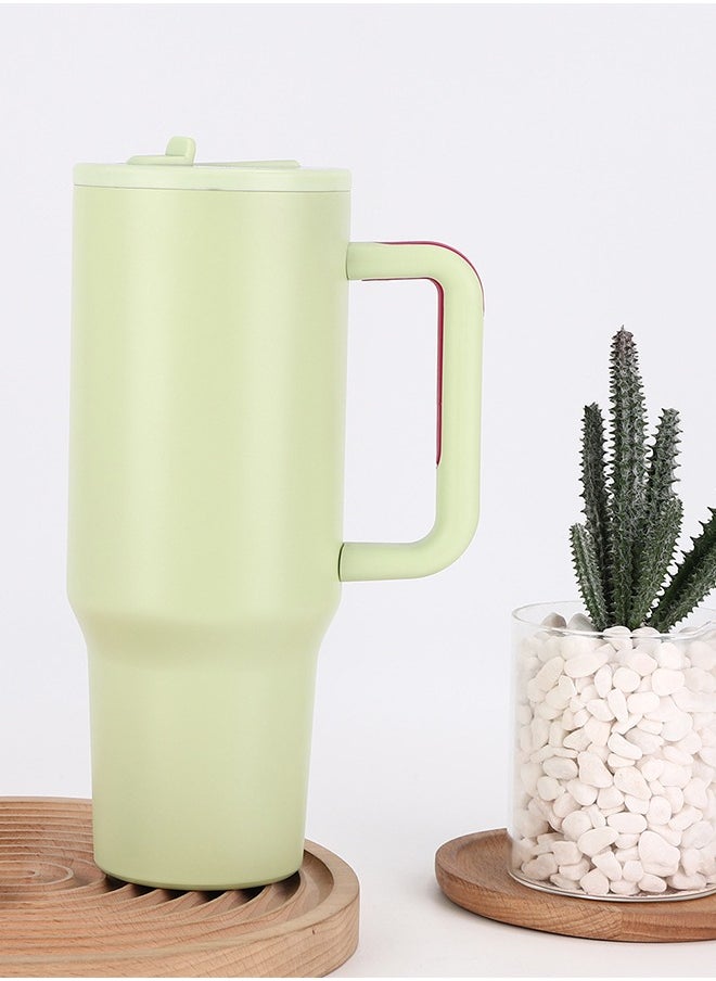 40 oz Stainless Steel Tumbler with Straw, Coffee Cup，Thermos Cup，Travel Cup，Vacuum Insulated Water Bottle for Home, Office , Car or Gym, Reusable Cup with Straw Leak Resistant Flip,Light Green - pzsku/Z59B9BB397B4BDA2C61F2Z/45/_/1726307956/4f007f3d-1f0e-4fa9-bccc-56daf4d44f5e