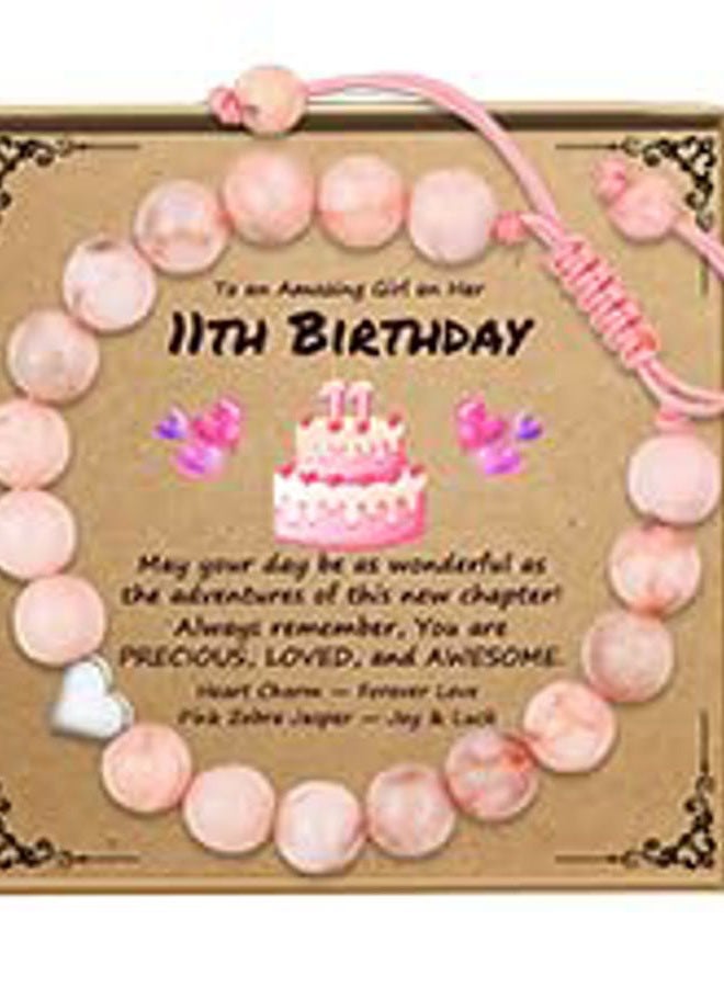 Birthday Gifts for Girls, Beaded Bracelets as 1 3 4 5 6 7 8 9 10 11 12 13 16 Year Old Birthday Gift, Adjustable Stone/Pearl Bracelet as Happy Birthday Gifts for Daughter Granddaughter Niece