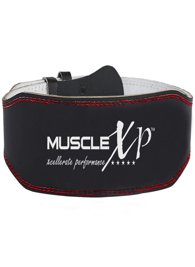 ماسل إكس بي حزام رفع الأثقال الجلدي من MuscleXP للرجال والنساء، متين ومريح وقابل للتعديل مع مشبك، يوفر دعمًا للظهر أثناء تمارين رفع الأثقال، أسود (مقاس XL). - Image 5