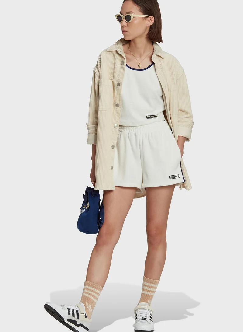 adidas Originals High-Waist Towel Terry Shorts