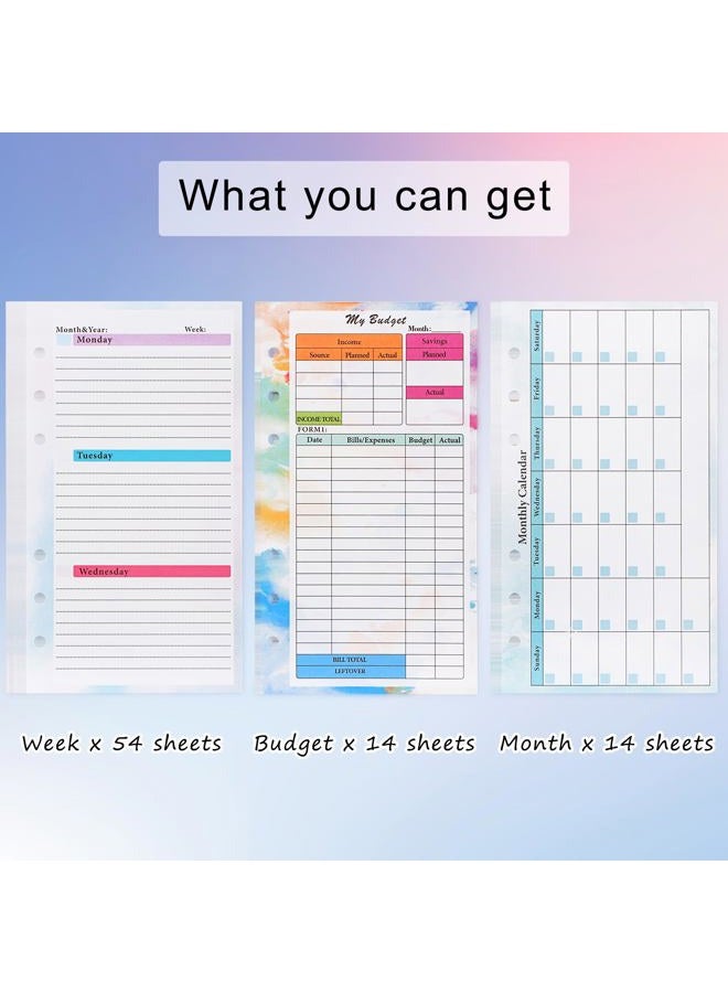 Toplive 7 Pack A6 Planner Inserts Monthly Weekly Planner Refills Expense Budget Sheets with Money Cash Envelopes Divider Today Ruler Stickers for A6 Binder Cover Organizer, Pink - Image 3