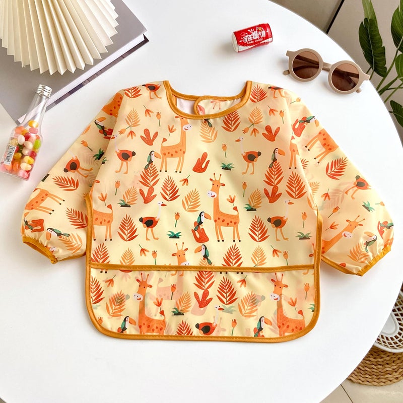 PandaEar (3 Pack Long Sleeve Bibs| Waterproof Full Sleeve Bib for Baby Infant Toddler 6-36 Months (Cake Bunny Giraffe Girl) - Image 5