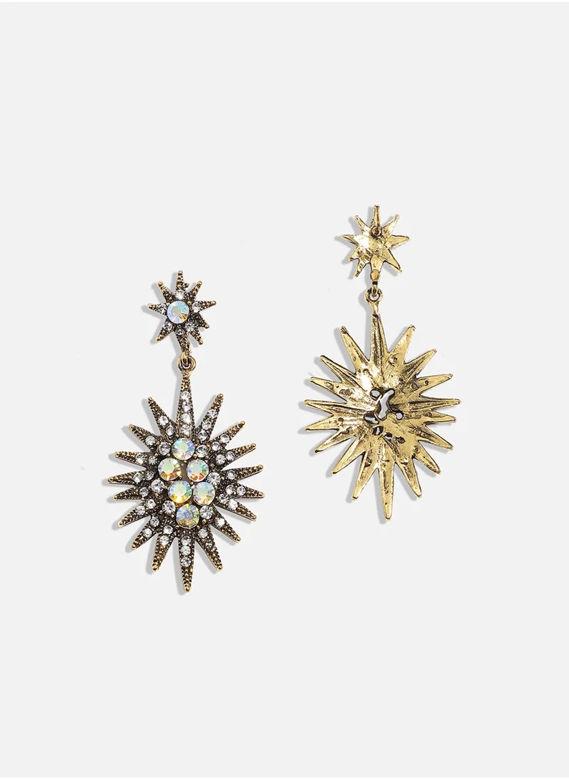 SOHI Crystal Rays Drop Earrings