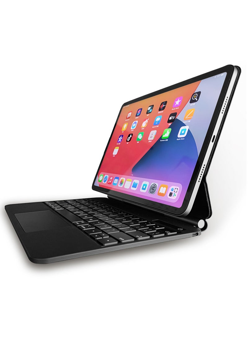 Generic - BT Magnetic Suction Touch Control Keyboard with Protective Shell Compatible with Air 4/5 Pro 11'' Black(with Backlight) - Image 1