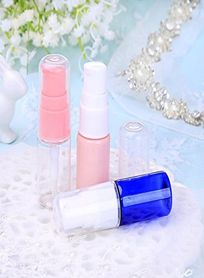 Elandy 6PCS 10ml Refill Empty Plastic Cream Shampoo Lotion Treatment Pump Bottle with Cap Travel Bottles Toiletries Liquid Container Makeup Travel Cosmetic Jars for Lotion Bath Shower (Transparent+Pink) - Image 4