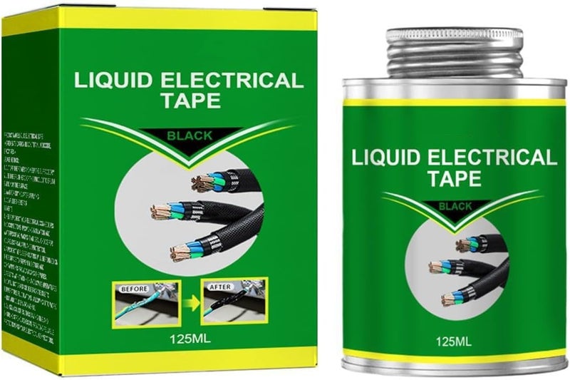 TERRIFI Liquid Electrical Tape, Waterproof Insulating Electrical Tape Glue, Quick-Drying and High Temperature Resistant Liquid Tape for Electrical Repairs (Black, 4.2 OZ/125ML) - Image 1