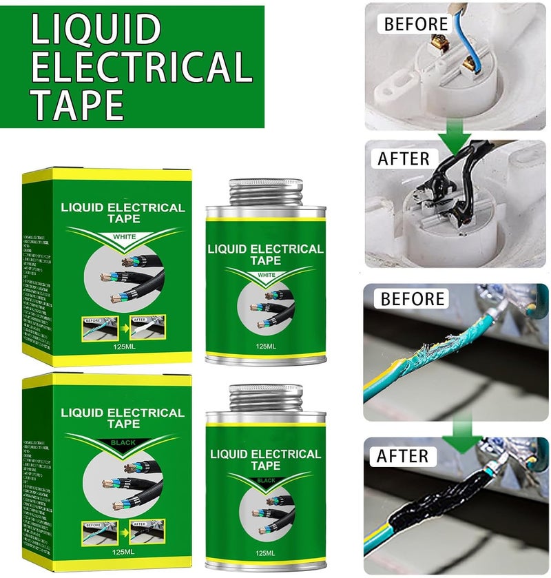 TERRIFI Liquid Electrical Tape, Waterproof Insulating Electrical Tape Glue, Quick-Drying and High Temperature Resistant Liquid Tape for Electrical Repairs (Black, 4.2 OZ/125ML) - Image 5